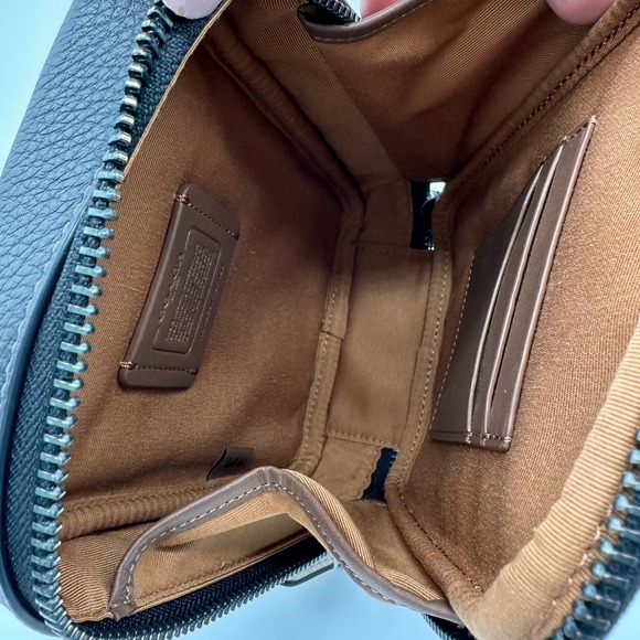 COACH CP180 Stanton Crossbody Pebble Leather Bag Black/Chalk/Gunmetal - Picture 5 of 11